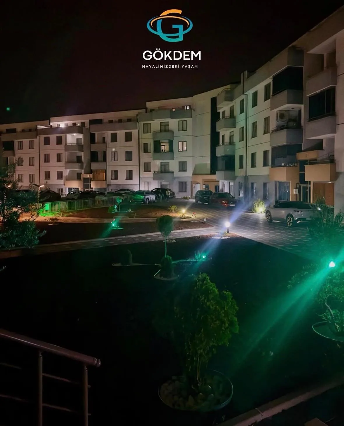 Gökdem Yönetim tarafından hizmet sunulan gece aydınlatmalı site